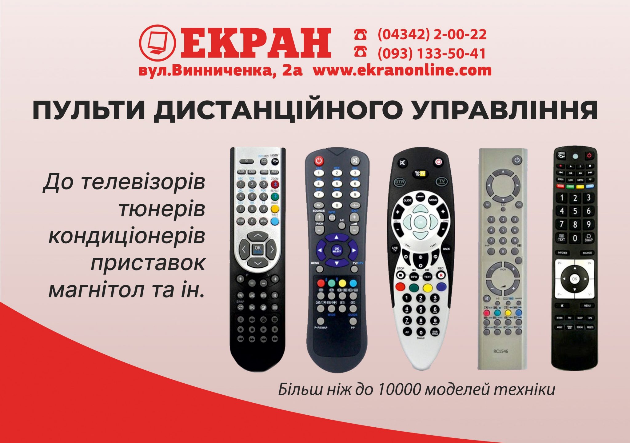 Пульти дистанційного управління – Екран